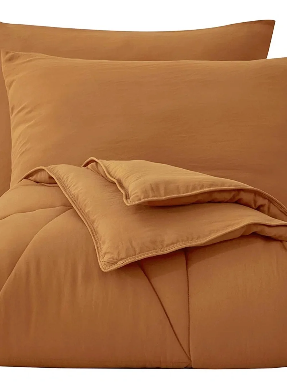 Solid Caramel Comforter Set - Cozy Microfiber Bedding